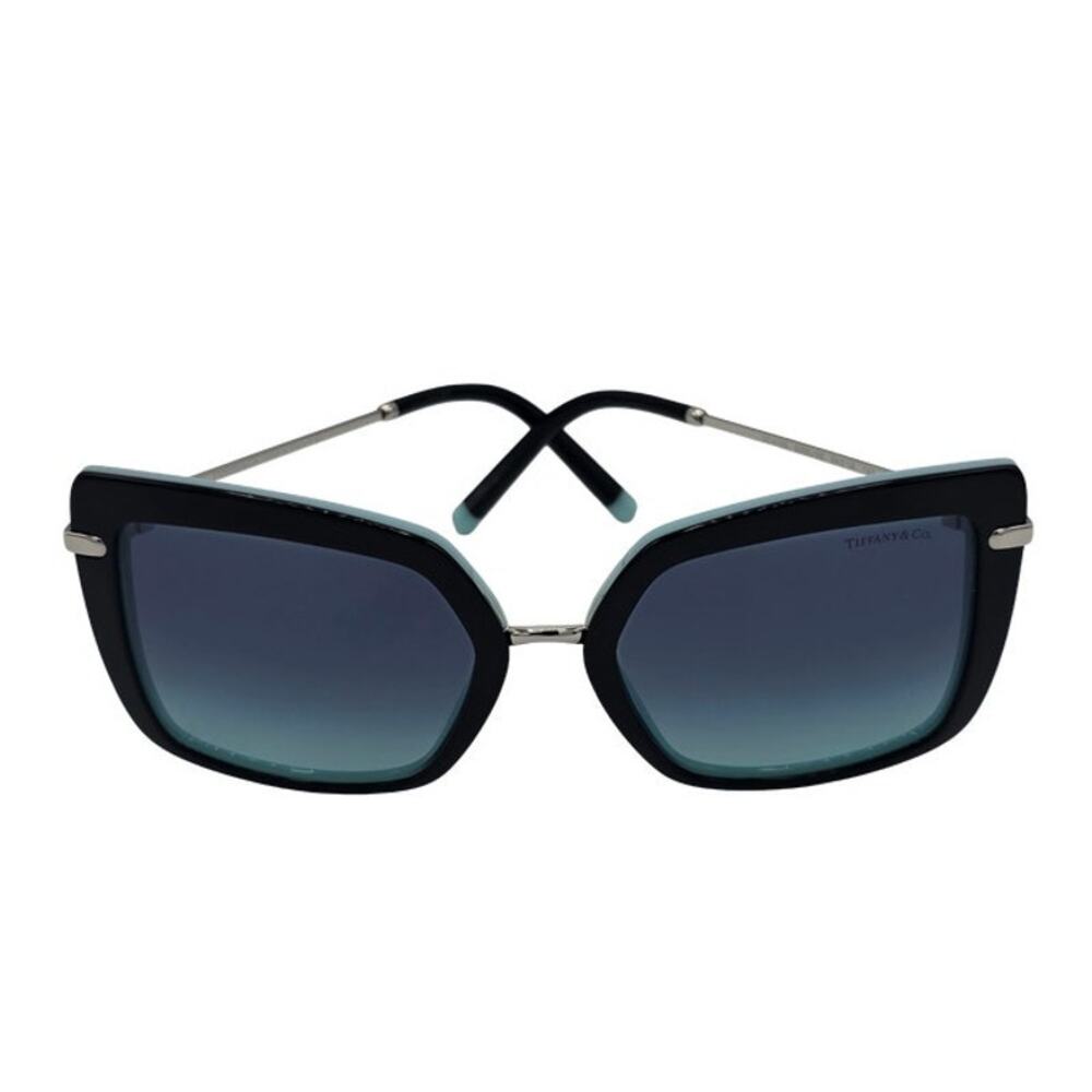 Tiffany & Co. Blue Oversized Cat-Eye Black Acetate Gradient Sunglasses, TF4185